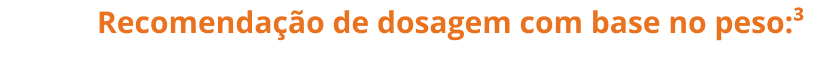 Recomendação de dosagem com base no peso: